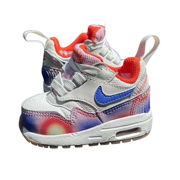 Nike Air Max 1‎ SE EasyOn Toddler Shoes US 2C Multi Round Toe Lace Up FN7288-100 - Picture 2 of 9